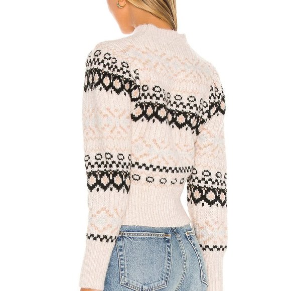 ASTR Maria Fair Isle Sweater In Ivory/black Multi - Picture 3 of 4